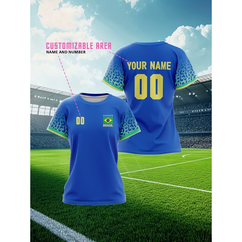 Street Fashion Brazil - 3D Printed Brazil Sports T-Shirt For