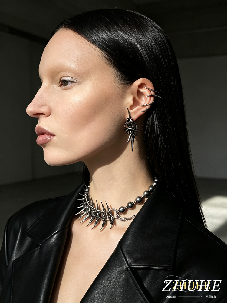 Street Fashion Earrings - Copper Alloy Material Dark Punk Skeleton