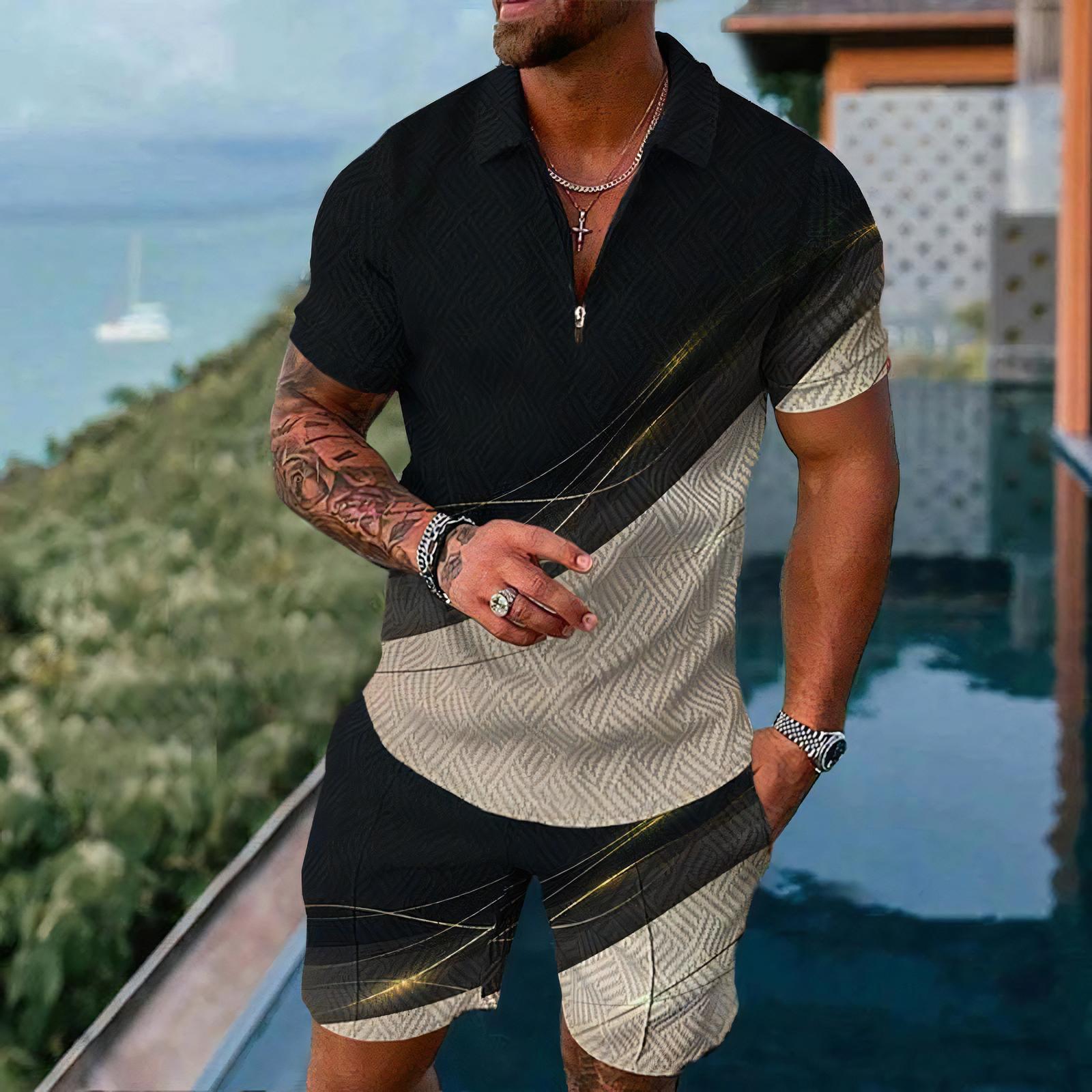 Street Fashion Outfit - Men's Polo Shirts Short Sleeve Sets