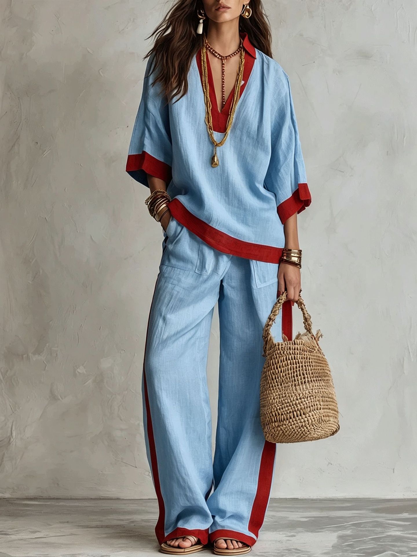 Street Fashion China Girl - Casual Loose Two-piece Set Spring Autumn
