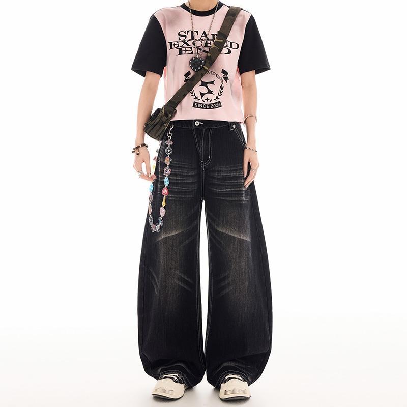 Street Fashion Jeans Men - Men's Street Vintage Wide Legs Blue