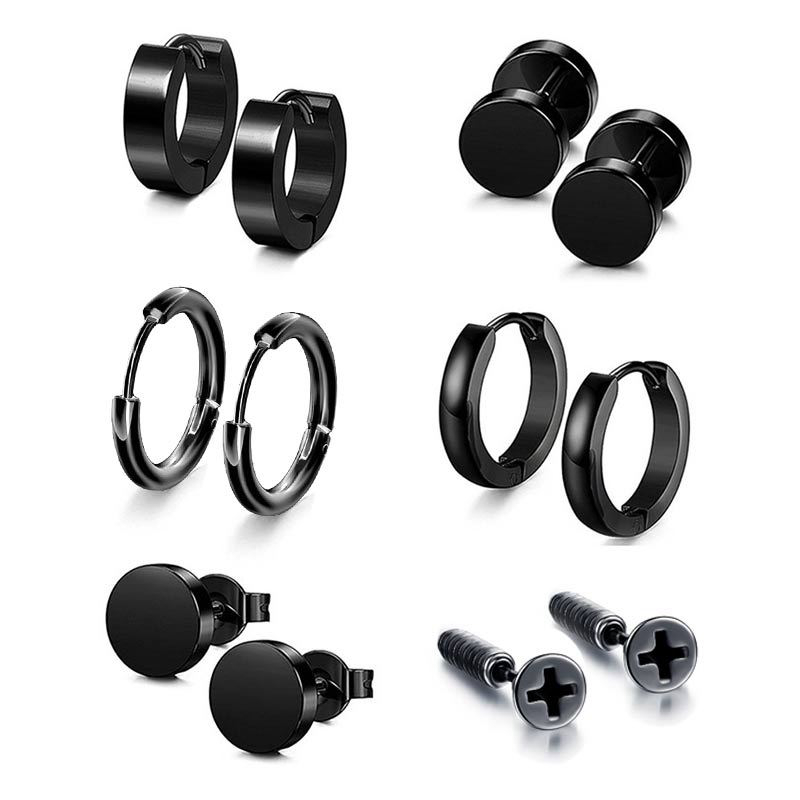 1 PC Men Punk Stainless Titani - Street Fashion Earrings recension och pris