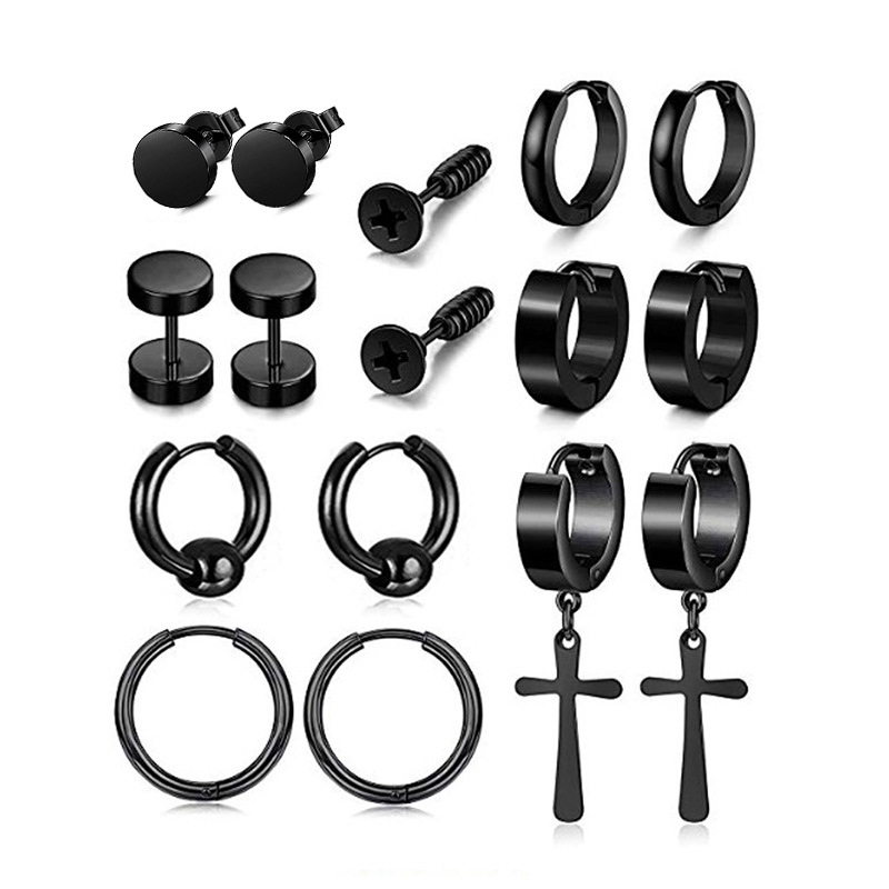 1 PC Men Punk Stainless Titani - Street Fashion Earrings recension och pris