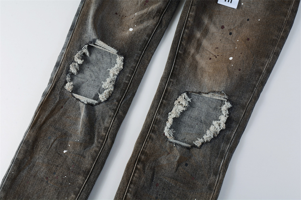 Men Fashion American Jeans Hig - Distressed Jean Rip recension och pris