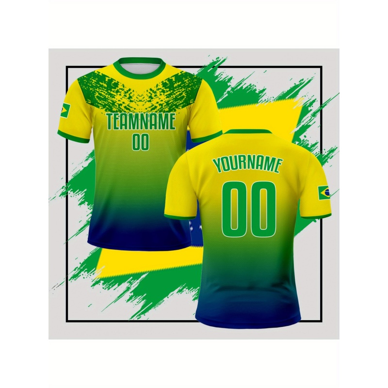 3D Printed Brazil Sports T-Shi - Street Fashion Brazil recension och pris