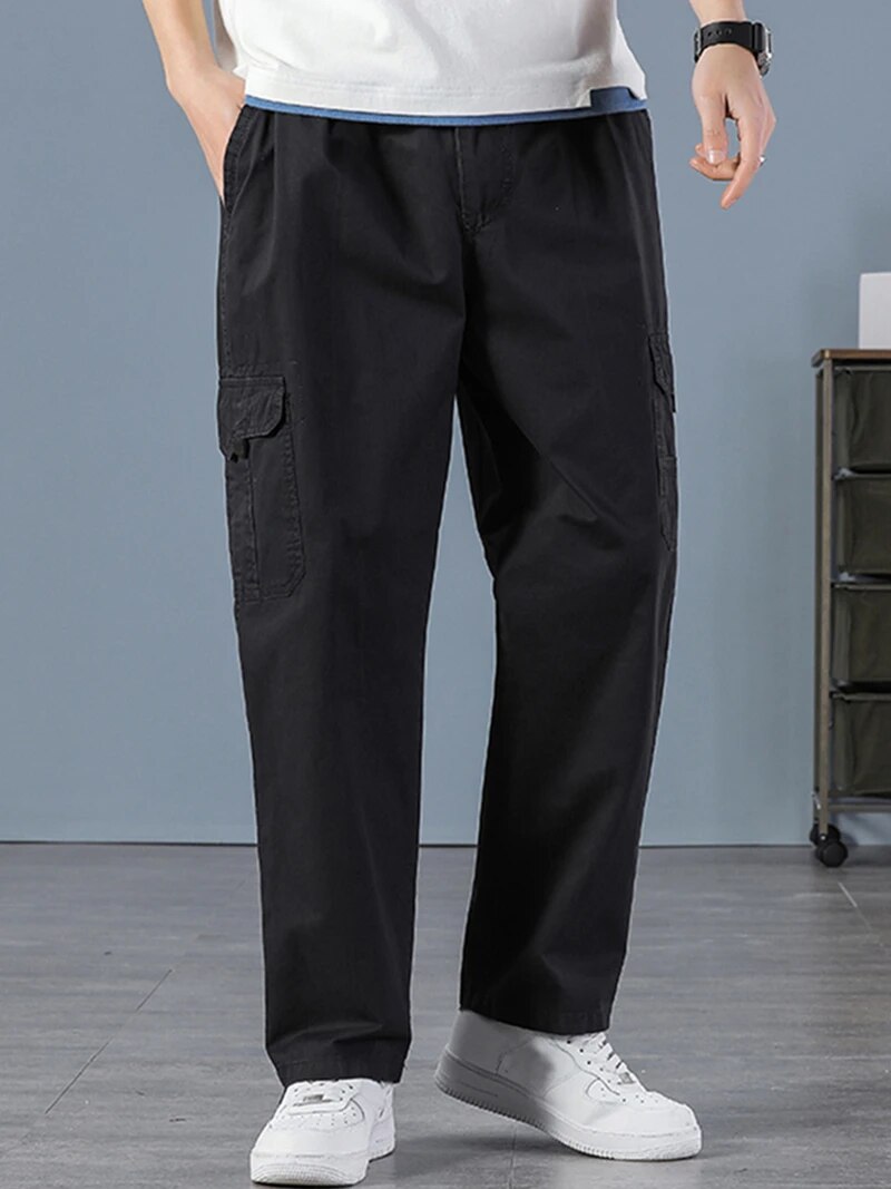 Men's 100% Cotton Straight Bla - Street Fashion Art recension och pris