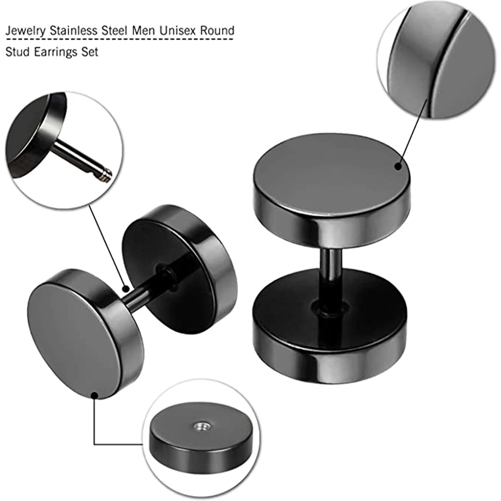2 Piece Punk Stainless Steel S - Street Fashion Earrings recension och pris
