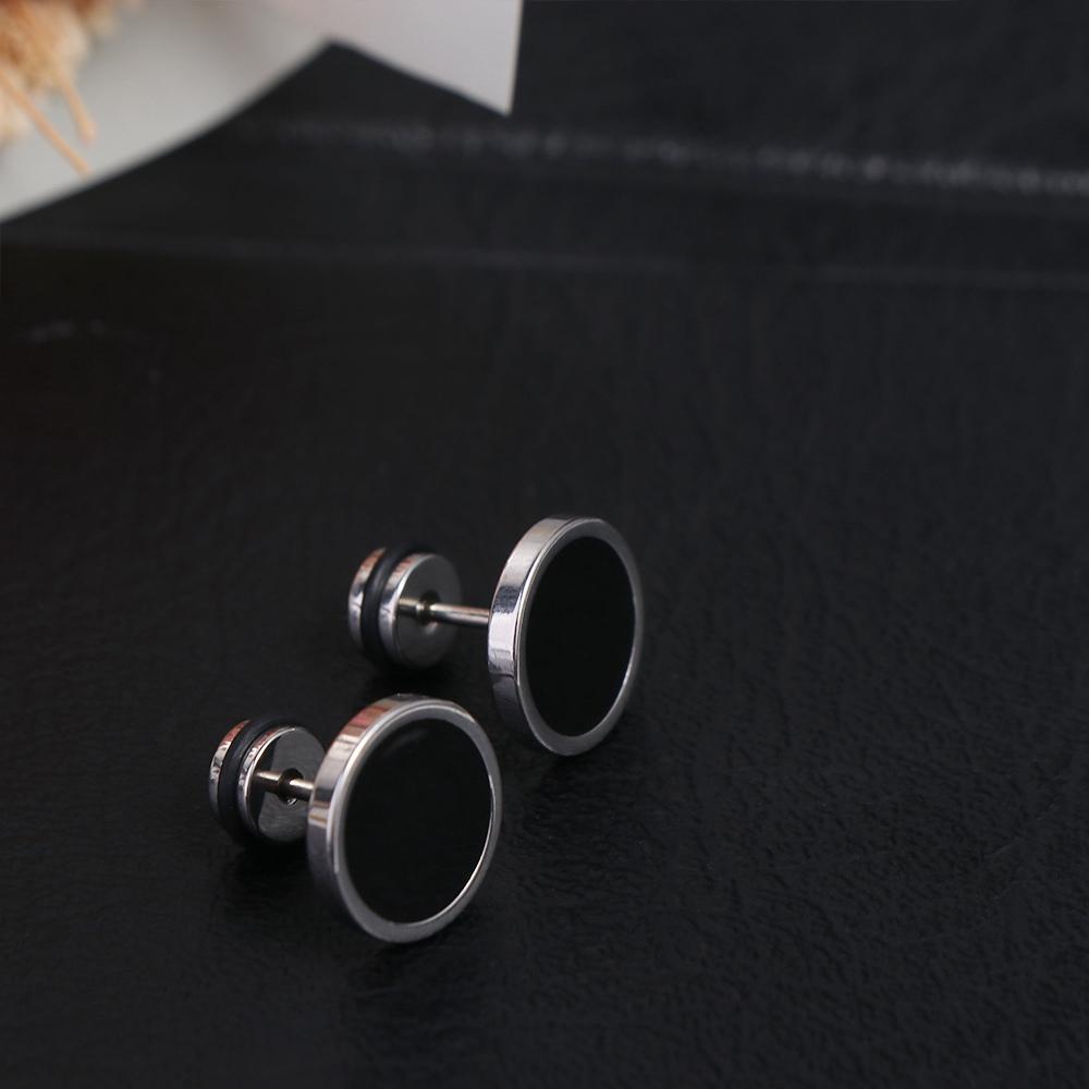 Korean Style Round Black Stud  - Street Fashion Earrings recension och pris