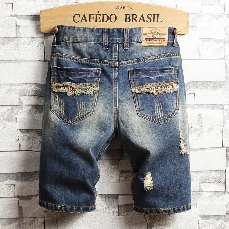 Ripped Hip-hop Denim Shorts Me - Distressed Jean Rip recension och pris