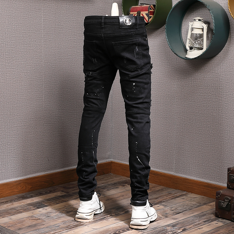 Streetwear Fashion Men Jeans B - Distressed Jean Rip recension och pris