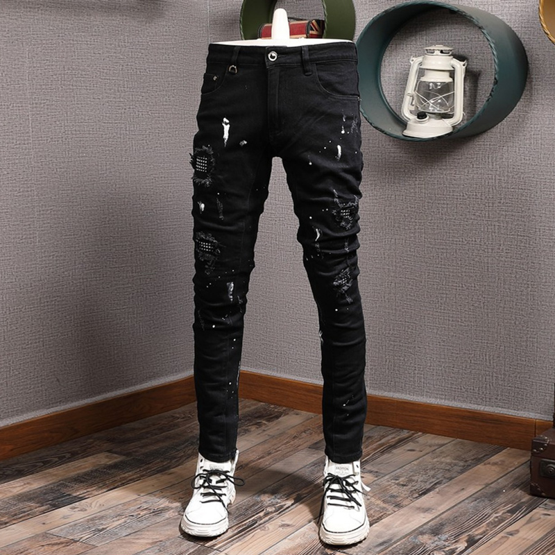 Streetwear Fashion Men Jeans B - Distressed Jean Rip recension och pris