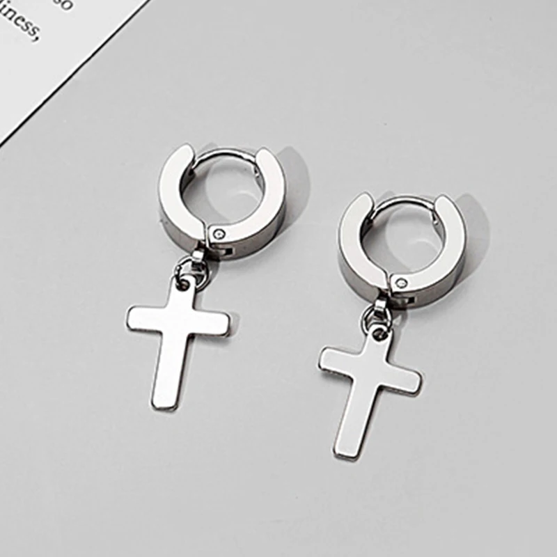 4 Pairs Punk Steel-color Stain - Street Fashion Earrings recension och pris