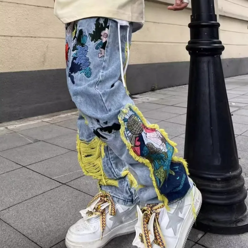 American Vintage Hip-hop Embro - Street Fashion Jeans Men recension och pris