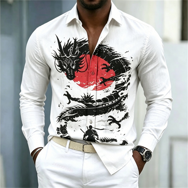2026 New Men's Shirt White Bla - Street Fashion For 2026 recension och pris