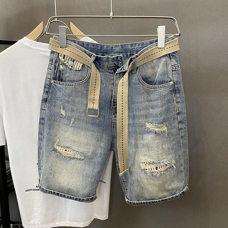 Light Blue Ripped Baggy Short  - Distressed Jean Rip recension och pris