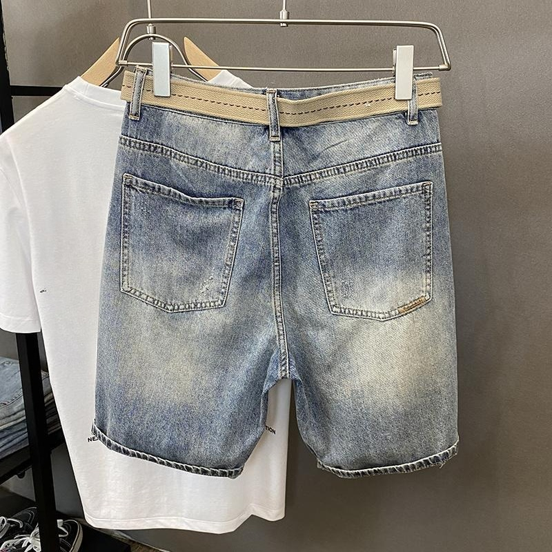 Light Blue Ripped Baggy Short  - Distressed Jean Rip recension och pris
