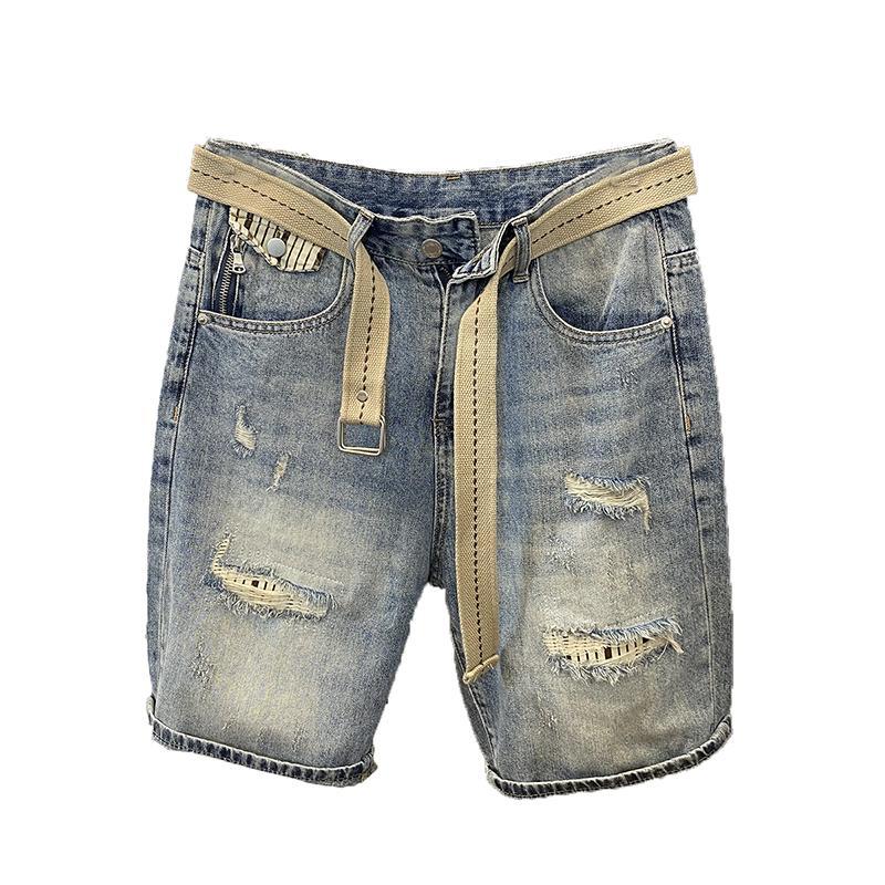 Light Blue Ripped Baggy Short  - Distressed Jean Rip recension och pris