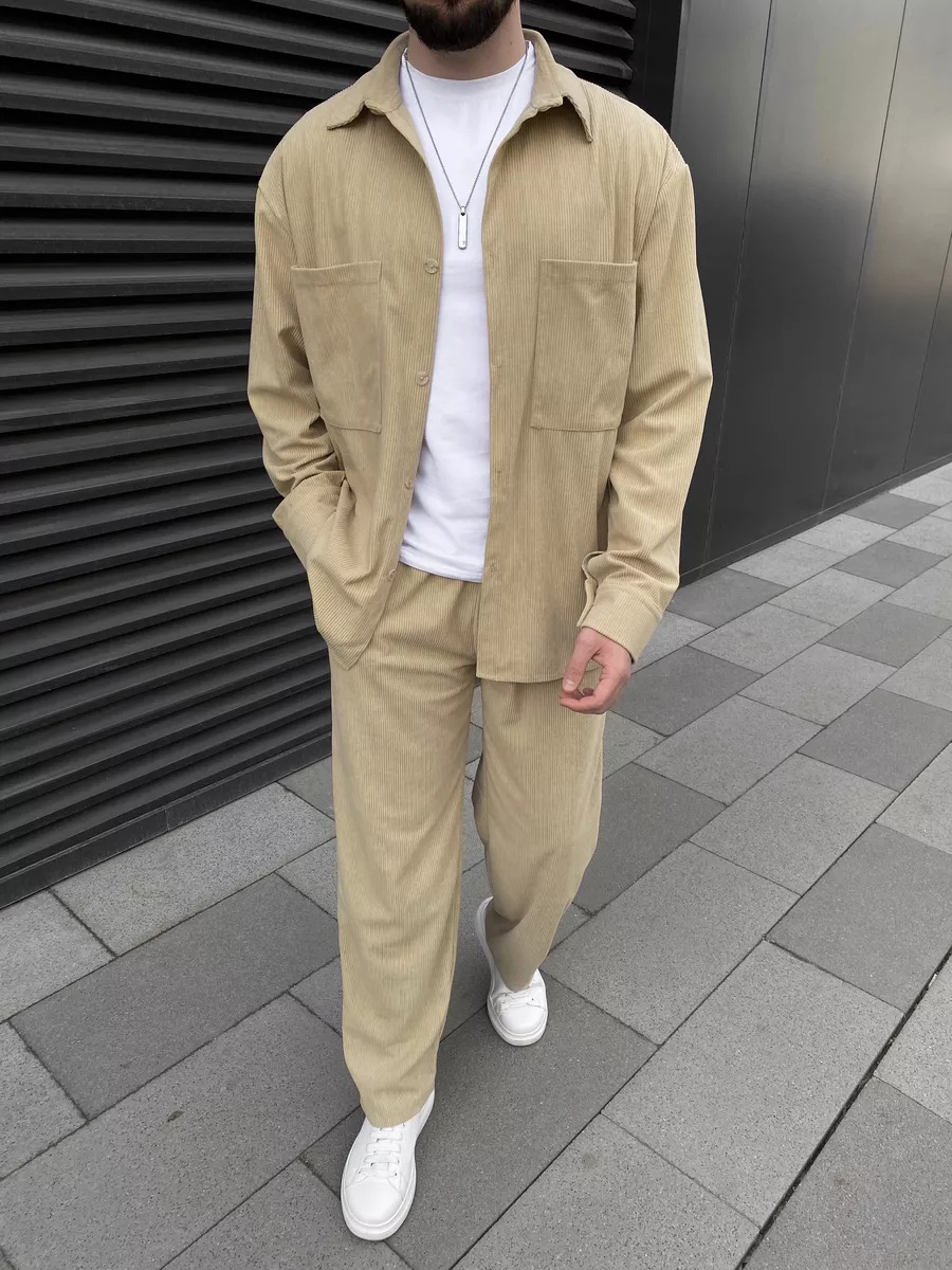 Men's Corduroy Two-Piece Outfi - Street Fashion Outfit recension och pris