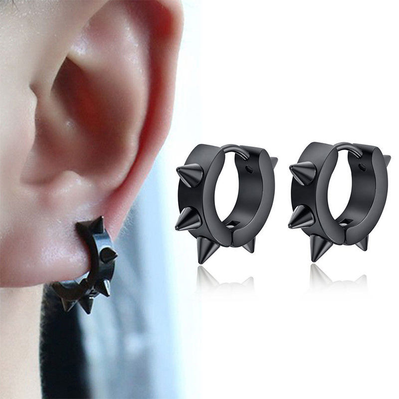 6 Pairs Black Unisex Earrings  - Street Fashion Earrings recension och pris