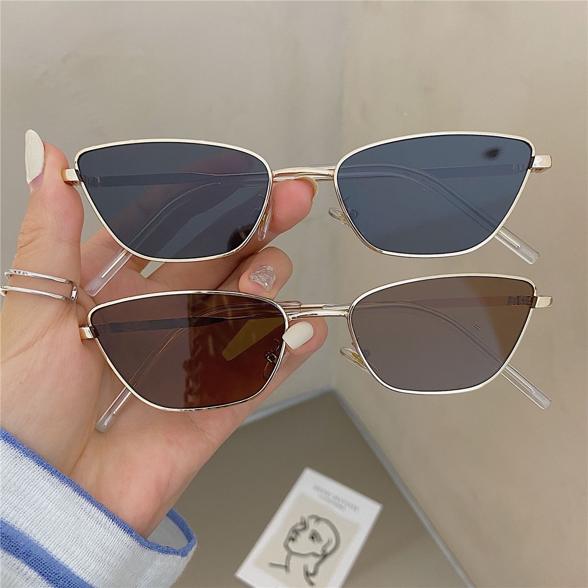 Fashionable Rhombus-Shaped Met - Street Fashion Glasses recension och pris