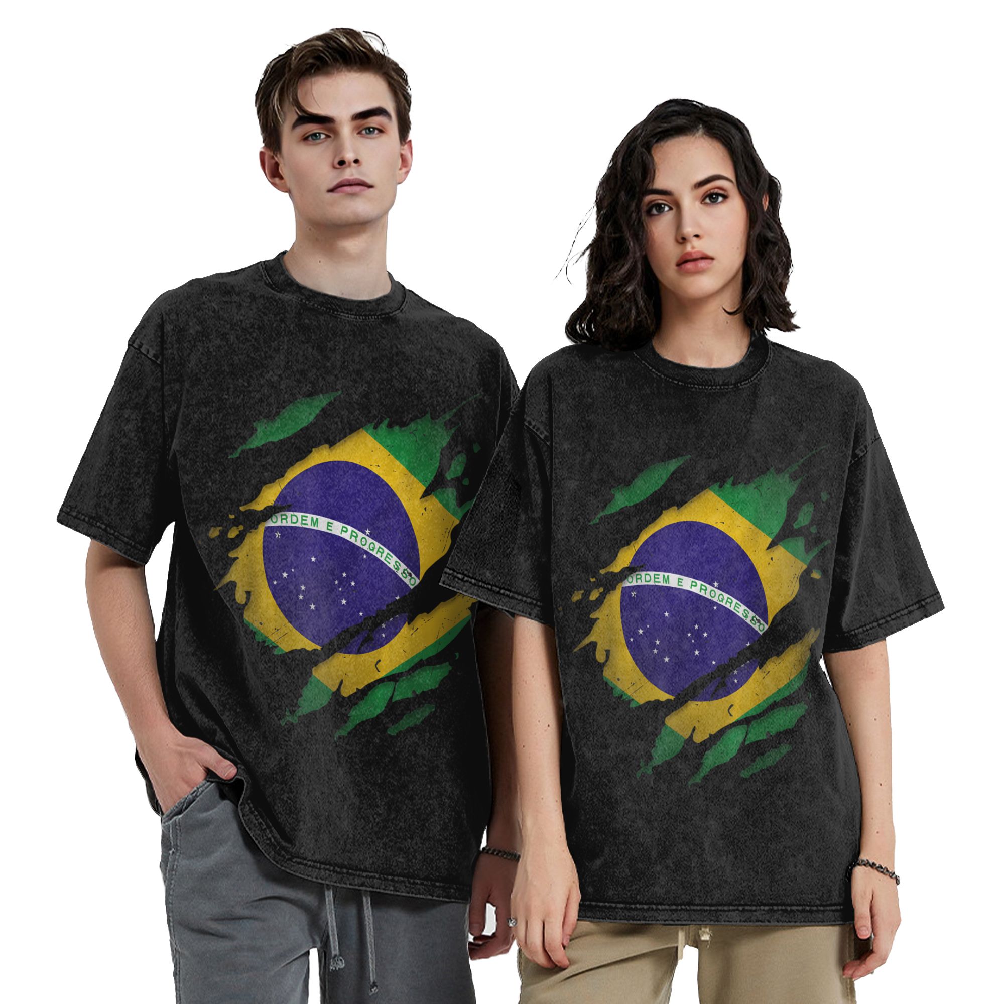 Brazil Brazilian Flag Washed T - Street Fashion Brazil recension och pris