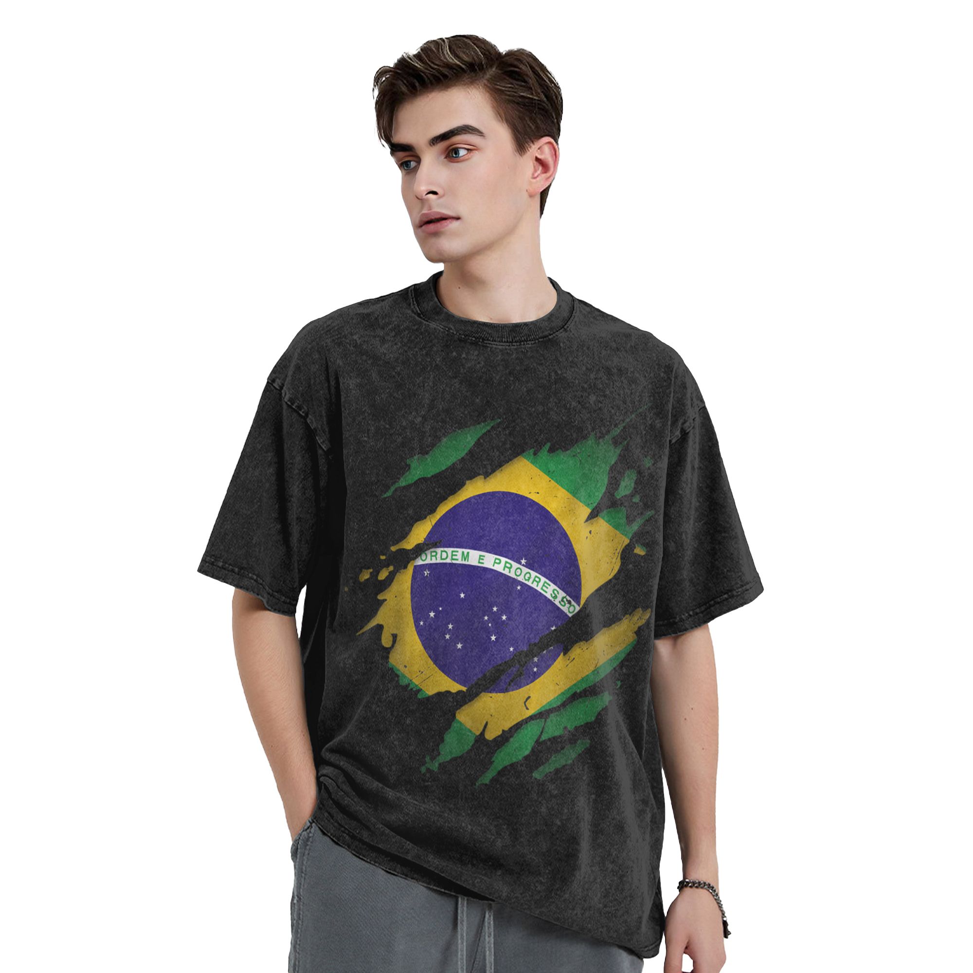 Brazil Brazilian Flag Washed T - Street Fashion Brazil recension och pris