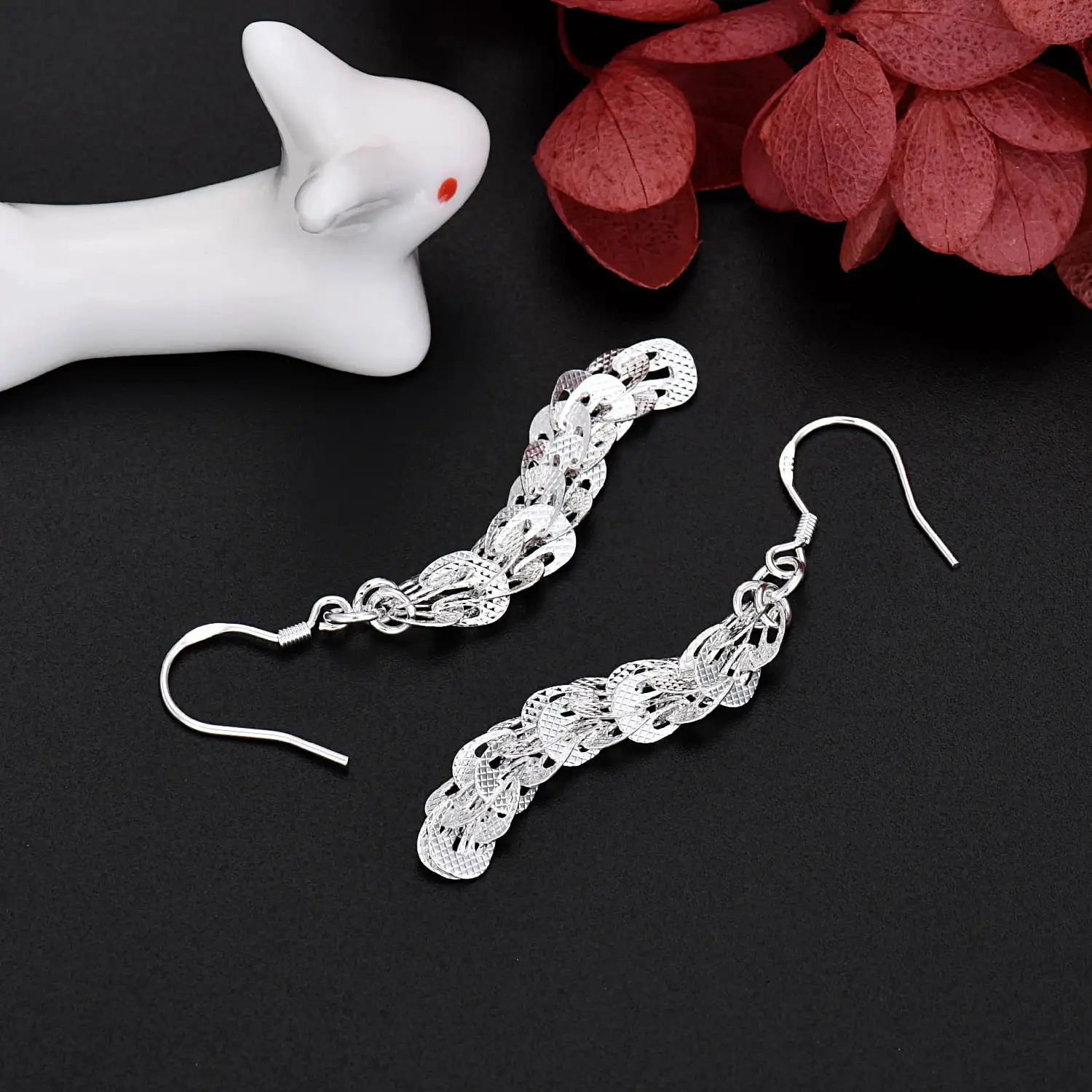 New fine 925 Sterling Silver E - Street Fashion Earrings recension och pris