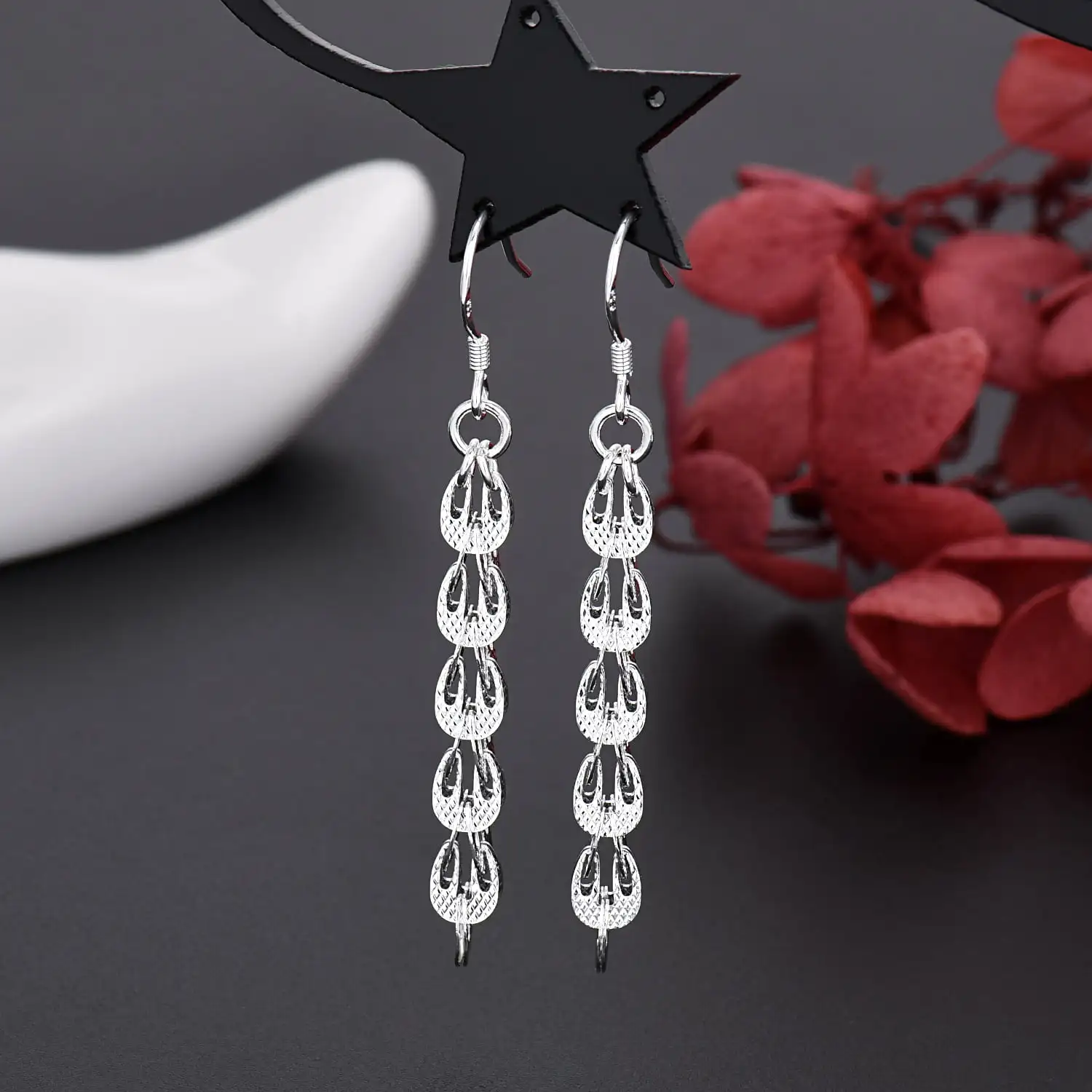 New fine 925 Sterling Silver E - Street Fashion Earrings recension och pris