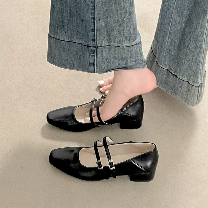 Square Toe Low Heel Women Silv - Street Fashion Ladies recension och pris