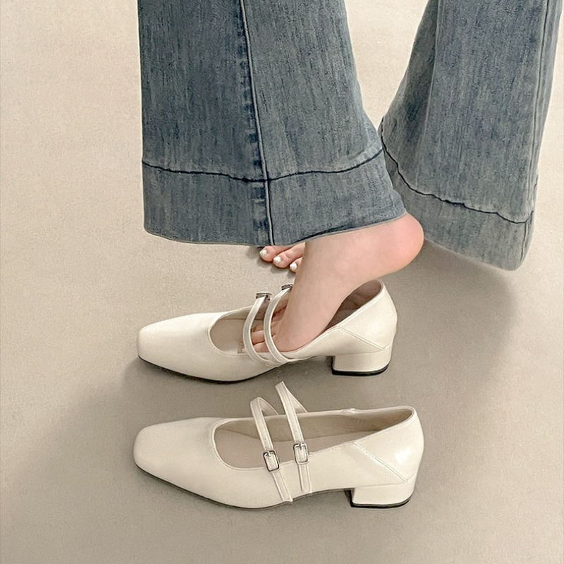 Square Toe Low Heel Women Silv - Street Fashion Ladies recension och pris