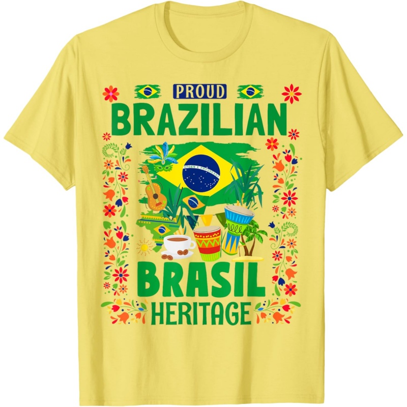3D Printed Brazil Music T-Shir - Street Fashion Brazil recension och pris