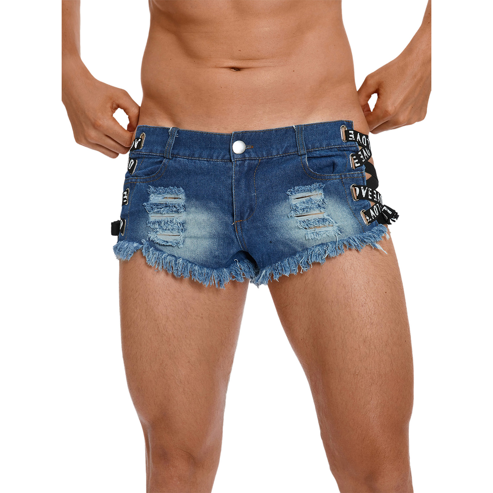 Mens Distressed Ripped Mini De - Distressed Jean Rip recension och pris