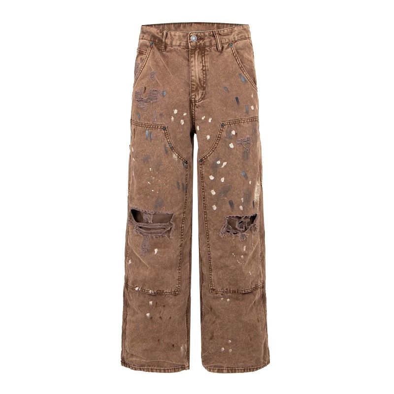 American Retro High Street Rip - Street Fashion Jeans Men recension och pris